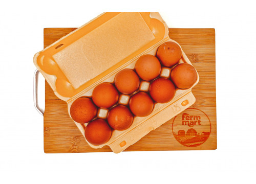 Заказать «Домашние куриные яйца коричневые СВ 10шт» за 350 руб. 750 г. в Москве